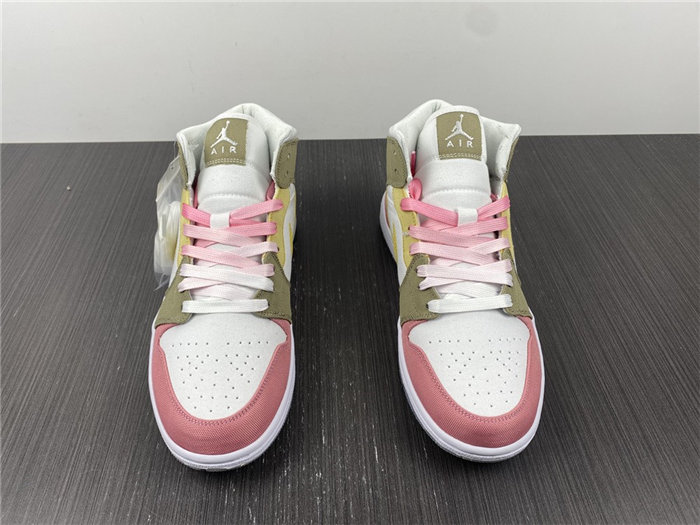 Jordan1 Mid SE Pastel Vivid Green Grind  DJ0338-100