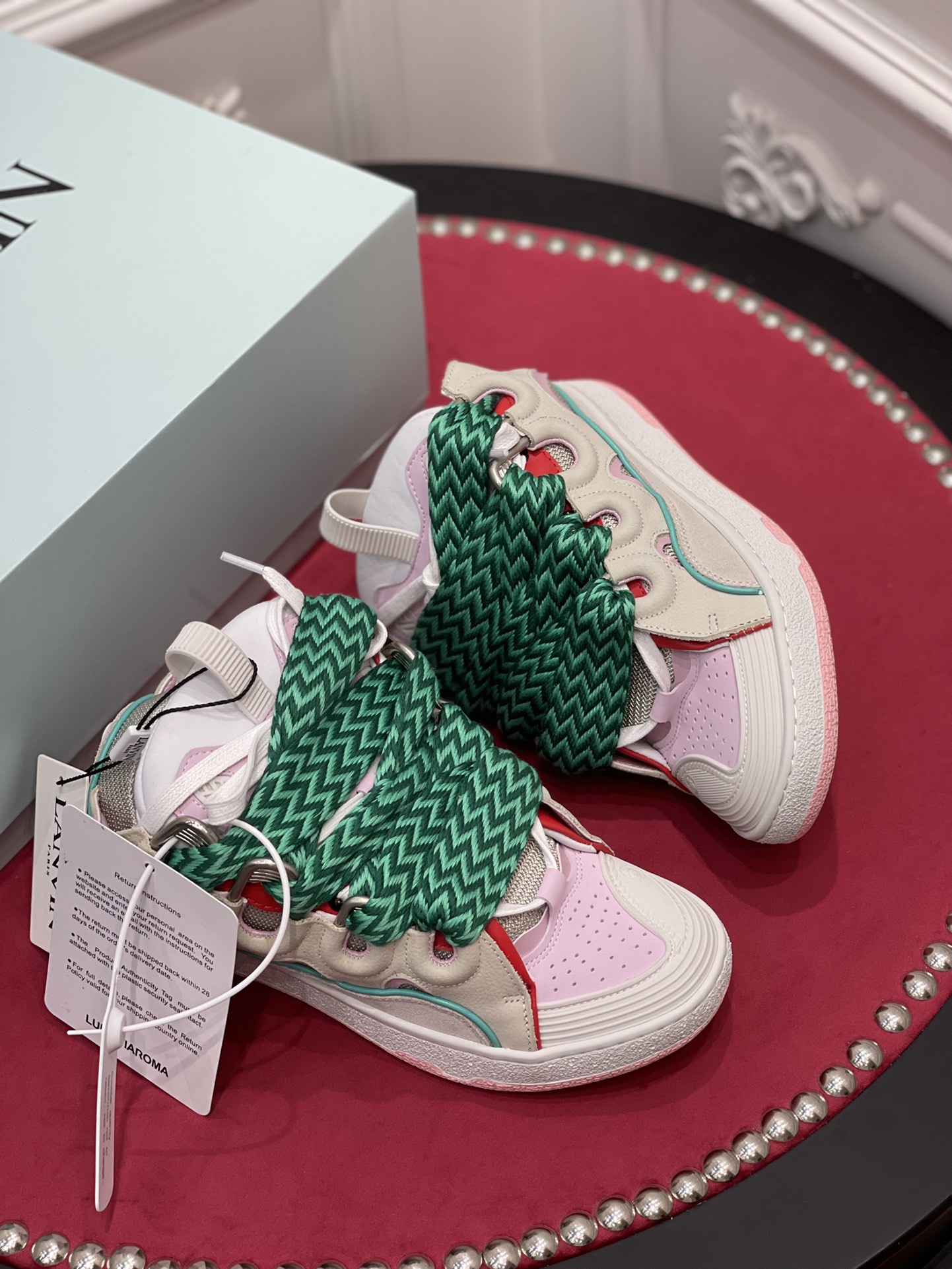 Lanvon Curb SneakerBeige Pink FM-SKRK11-DALL-P225205