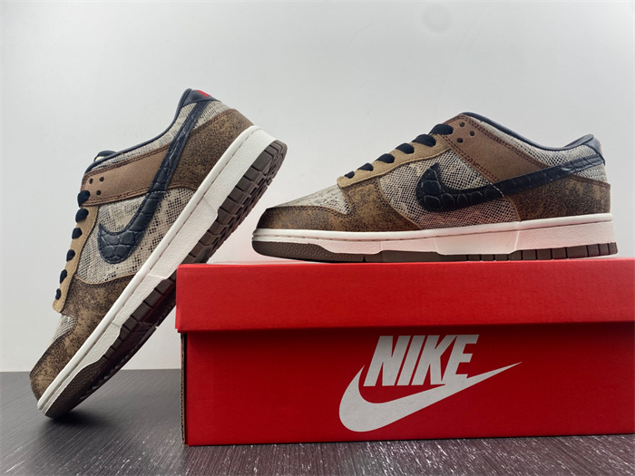 nike dunk low preM1vm co.jp brown snakeskin fj5434-120