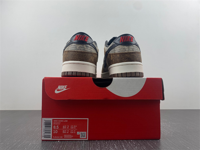 nike dunk low preM1vm co.jp brown snakeskin fj5434-120