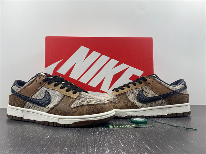 nike dunk low preM1vm co.jp brown snakeskin fj5434-120